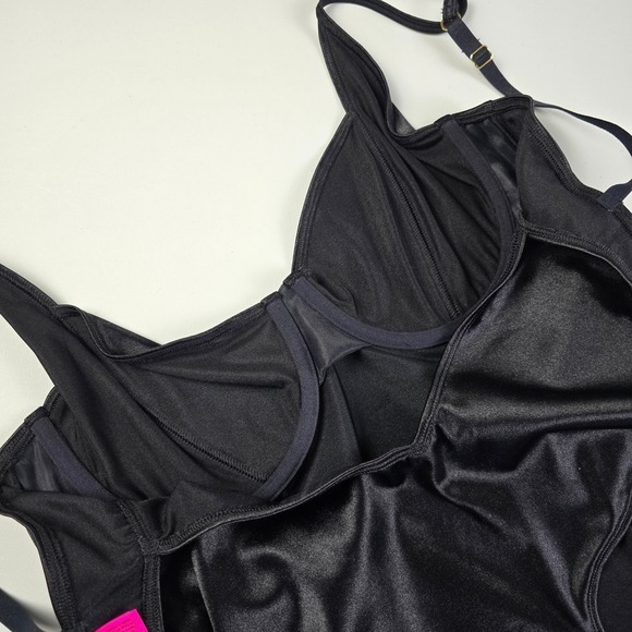 NWT La Senza Women's Satin Underwire Cutout Thong Bodysuit Teddy Black Large - Picture 6 of 14